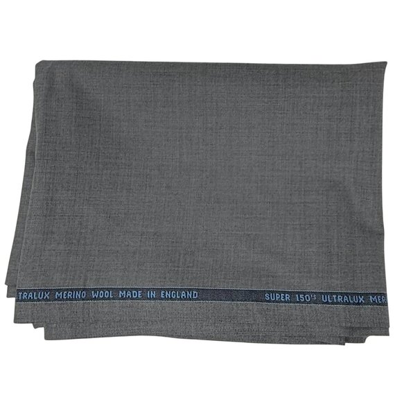 Super 150s Ultralux Merino Gray Tonal Suiting Fabric Piece England Yard 38" x 63 - Picture 1 of 4